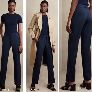Banana Republic navy blue Logan dress pants straight leg trousers 6 Italian wool